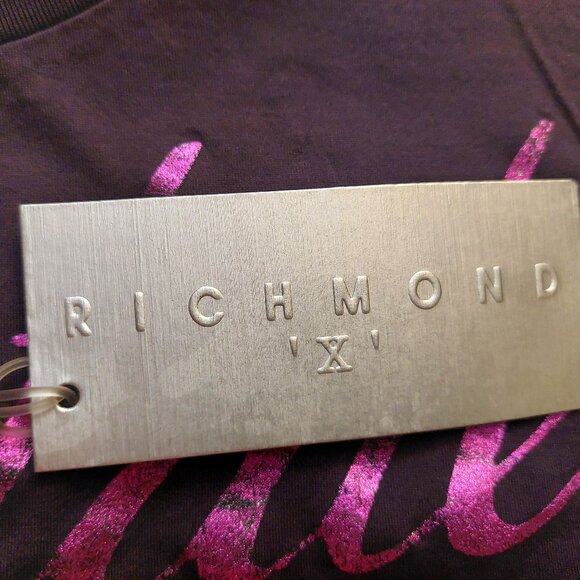 Richmond X Purple Femme Fatale Long Sleeve Graphic Tee Shirt Sz L NWT - Picture 10 of 10